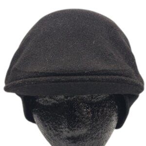 Tilley Ivy Cap Size Small Uni-Sex  Black Merino Wool Ear Flaps